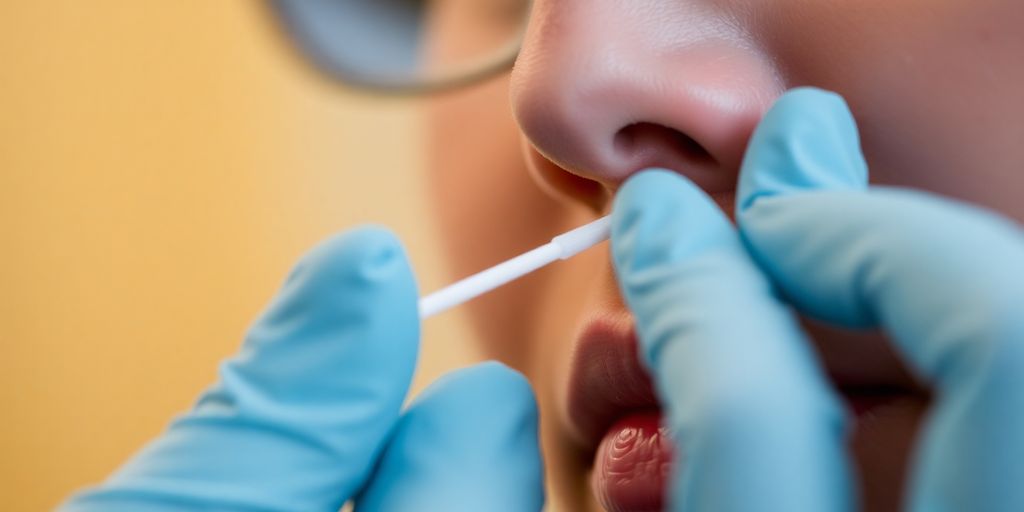 Medical professional Testing Flu in Montreal